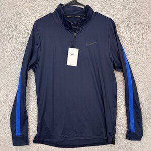 Nike PRO Dri Fit Men’s Small Hyper Dry Blue Half 1/4 Zip sweater training top‎